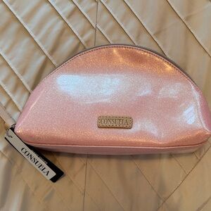 Consuela Shimmer Pink Half-Moon Cosmetic Pouch Large